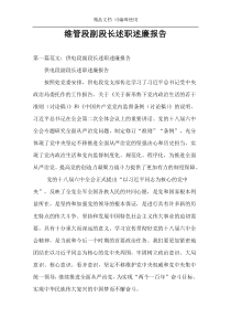 维管段副段长述职述廉报告