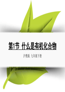九年级化学下册 第八章 食品中的有机化合物 第1节 什么是有机化合物同课异构课件1 沪教版