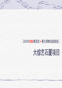博思堂深圳大综艺石厦项目整合策略创意提案