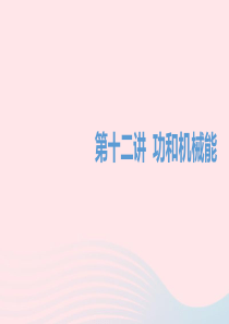 湖南省益阳市2020年中考物理一轮夺分复习 第三主题 力学 第12讲 功和机械能课件