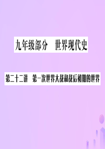 广西2019年中考历史总复习 第二十二讲 第一次世界大战和战后初期的世界课件 新人教版