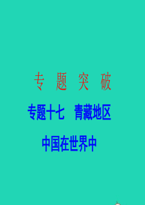 广东省2019中考地理 专题复习十七 青藏地区 中国在世界中课件
