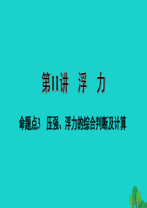 福建省2020年中考物理一轮复习 基础考点一遍过 第11讲 浮力 命题点3 压强 浮力的综合判断及计