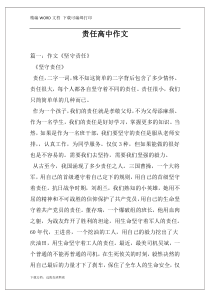 责任高中作文