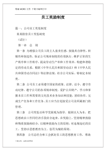 员工奖励制度