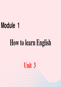 八年级英语上册 Module 1 How to learn English Unit 3 Langu