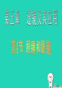 八年级物理上册 5.4 眼睛和眼镜课件 （新版）新人教版