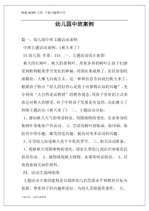幼儿园中班案例