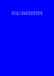 项目施工招标阶段的投资控制（PPT33页)