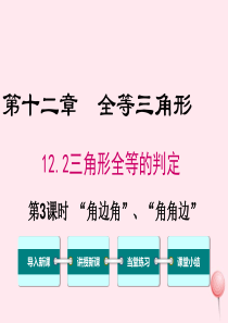 八年级数学上册 第十二章 全等三角形 12.2 三角形全等的判定 第3课时 角边角 角角边教学课件 