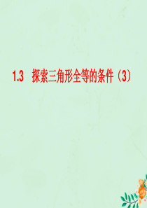 八年级数学上册 第1章 全等三角形 1.3 探索三角形全等的条件（3）课件（新版）苏科版