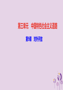 八年级历史下册 第三单元 中国特色社会主义道路 第9课 对外开放四清练习课件 新人教版