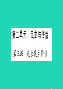 安徽省2019中考道德与法治总复习 九上 第2单元 民主与法治 第3课 追求民主价值知识梳理课件
