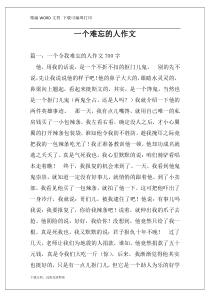一个难忘的人作文