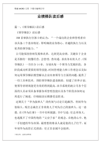 业绩梯队读后感