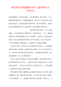 描写成长中需要倾听初中三级年级作文【2020】