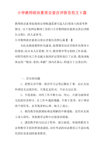 小学教师政治素质自查自评报告范文5篇