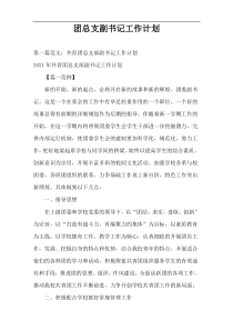团总支副书记工作计划