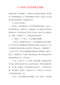 个人年终工作总结范文范例