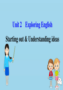 2020版新教材高中英语 Unit 2 Exploring English Starting out