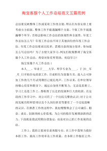 淘宝客服个人工作总结范文五篇范例