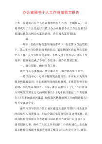 办公室秘书个人工作总结范文报告