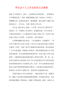 学生会个人工作总结范文及感想