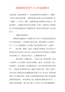 扶贫驻村队员个人工作总结范文