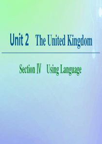 2020-2021学年高中英语 Unit 2 The United Kingdom Section 