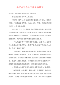 外汇会计个人工作总结范文