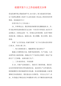 经营开发个人工作总结范文分享