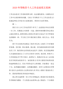 2020年导购员个人工作总结范文范例
