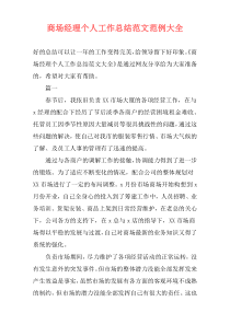 商场经理个人工作总结范文范例大全