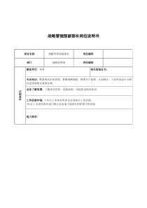 广船国际战略管理部副部长岗位说明书