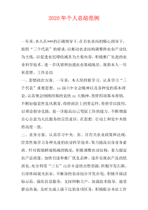 2020年个人总结范例