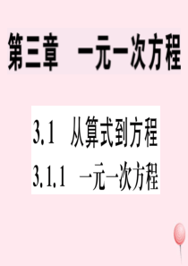 2019秋七年级数学上册 第三章 一元一次方程3.1 从算式到方程3.1.1  一元一次方程习题课件