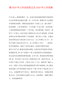 镇2020年工作总结范文及2020年工作思路