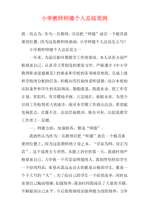 小学教师师德个人总结范例