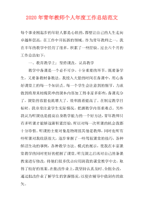 2020年青年教师个人年度工作总结范文