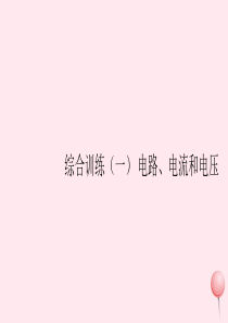 2019秋九年级物理上册 综合训练（一）电路、电流和电压习题课件（新版）教科版
