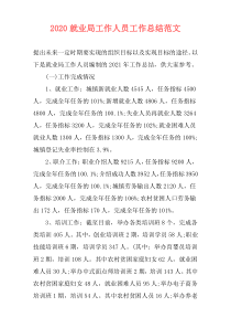 2020就业局工作人员工作总结范文