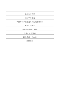 我国专利产业化战略的实施路径研究