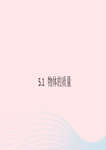 2019秋八年级物理上册 5.1 物体的质量习题课件（新版）粤教沪版