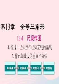 2019秋八年级数学上册 第13章 全等三角形 13.4 尺规作图 4 经过一已知点作已知直线的垂线