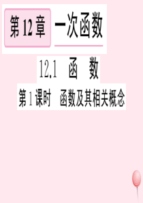 2019秋八年级数学上册 第12章 一次函数12.1 函数第1课时 函数及相关概念习题课件（新版）沪