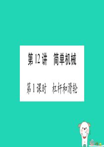 2019年中考物理 第12讲 简单机械（第1课时）教材课后作业课件