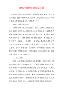房地产营销经理总结5篇