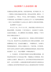 电话销售个人总结范例5篇