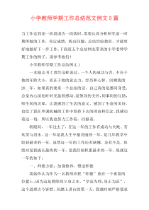 小学教师学期工作总结范文例文5篇