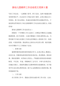 新幼儿园教师工作总结范文范例5篇